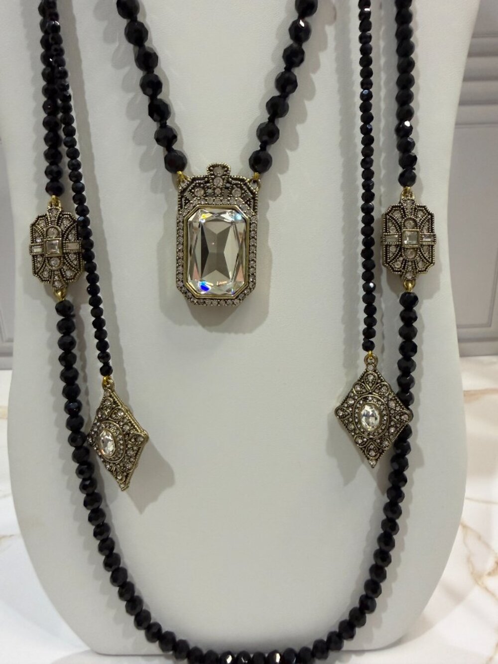 Heidi Daus The Deco Trilogy 3 Pc Necklace Set EUC - Picture 14 of 15